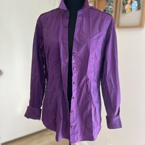 New York & Company Women’s Purple Button Down Shirt